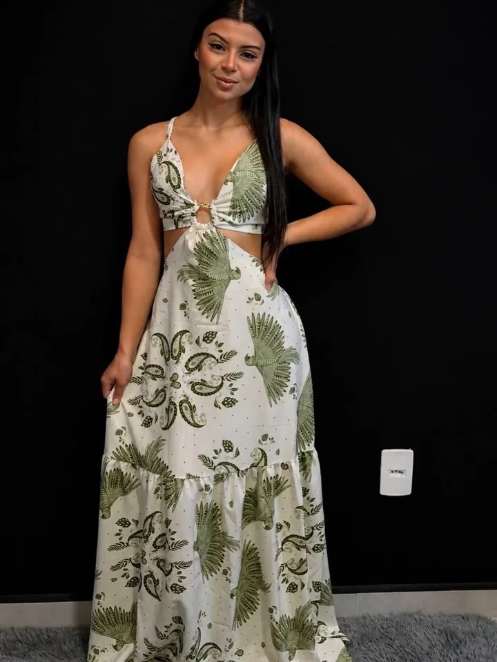 Vestido longo estampado – Duck's Conceito